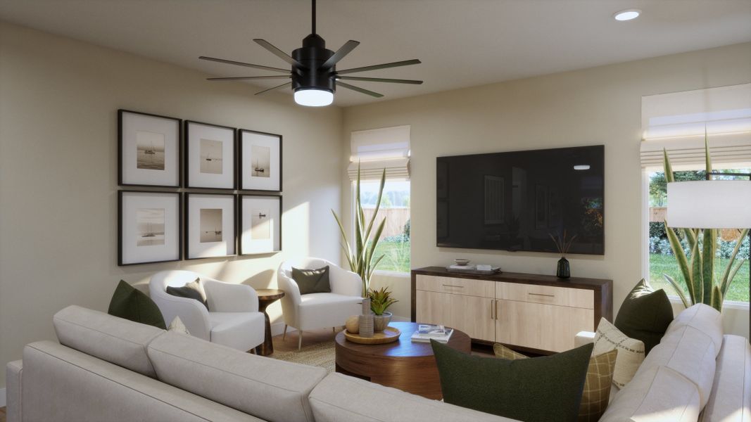 Representative furnished interior of a home built from the 3554 by Risewell Homes in Parkton Square, Kyle (Image 9).