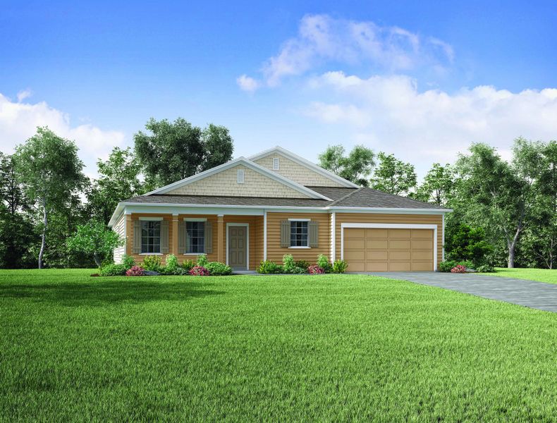Representative exterior photo of a completed home built from the Harmony by Maronda Homes in Oakwood Estates, Green Cove Springs, FL (Image 9).