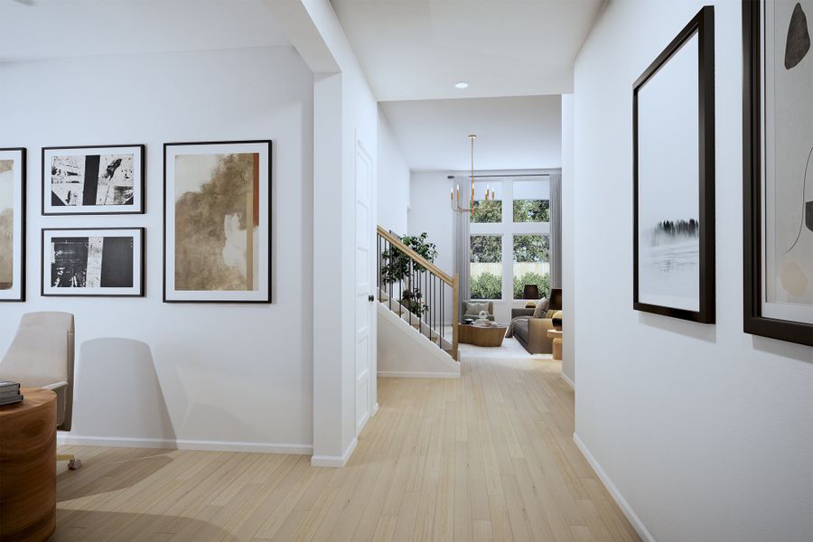 Representative furnished interior of a home built from the The Primrose by David Weekley Homes in Sandbrock Ranch, Aubrey (Image 5). Representative furnished interior of a home built from the The Primrose by David Weekley Homes in Sandbrock Ranch, Aubrey (Image 5).