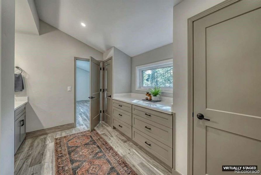 Primary bathroom virtually staged