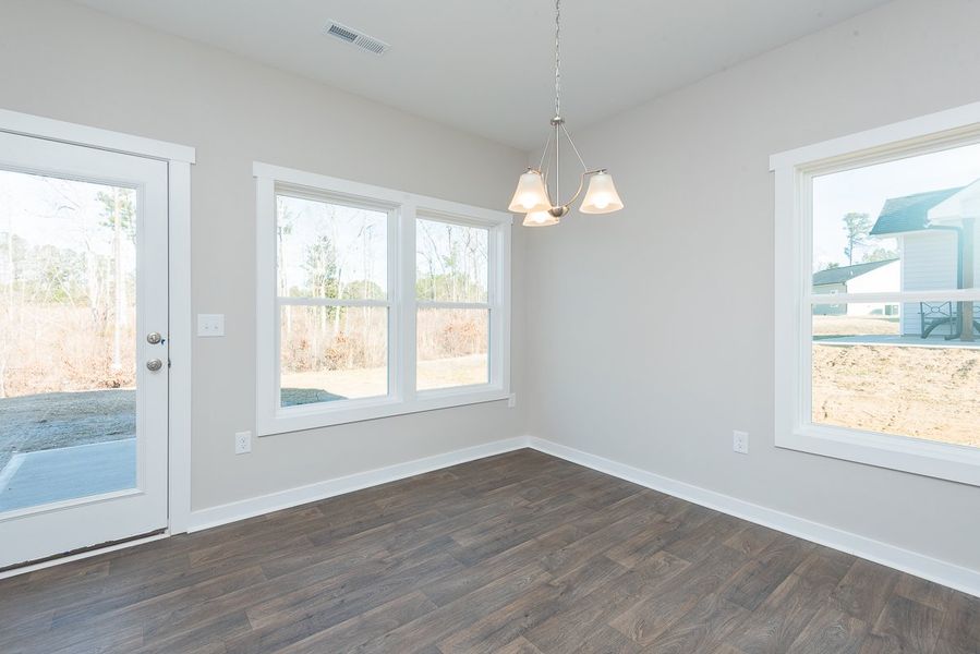 Representative unfurnished interior of a home built from the Dogwood by Foundation Home Builders LLC in Ambergate II, Rocky Mount (Image 17). Representative unfurnished interior of a home built from the Dogwood by Foundation Home Builders LLC in Ambergate II, Rocky Mount (Image 17).