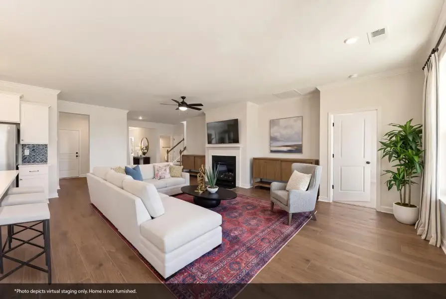 Furnished interior view inside a new home in Cottages at Lake Emory, Inman (Image 7). Furnished interior view inside a new home in Cottages at Lake Emory, Inman (Image 7).