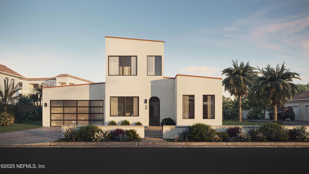 Front exterior of a new home in , St. Augustine Beach, FL, highlighting curb appeal (Image 1).