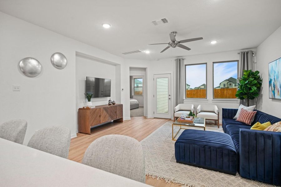 Living room in the Oak home plan by Trophy Signature Homes – REPRESENTATIVE PHOTO