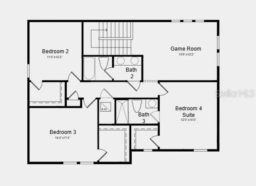 2D floor plan layout of this home in Hillcrest, San Antonio, FL (Image 3).
