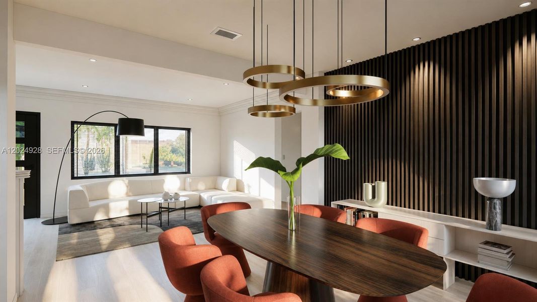 Furnished interior view inside a new home in , Miami (Image 8).
