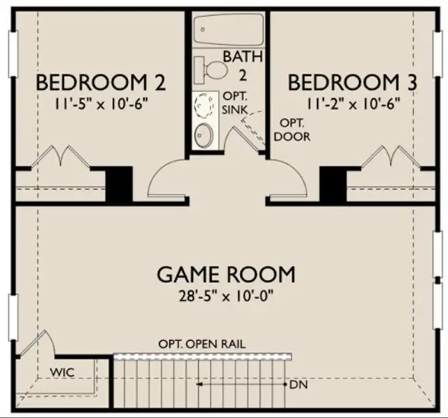 2D floor plan layout of this home in Lariat, Liberty Hill, TX (Image 3).