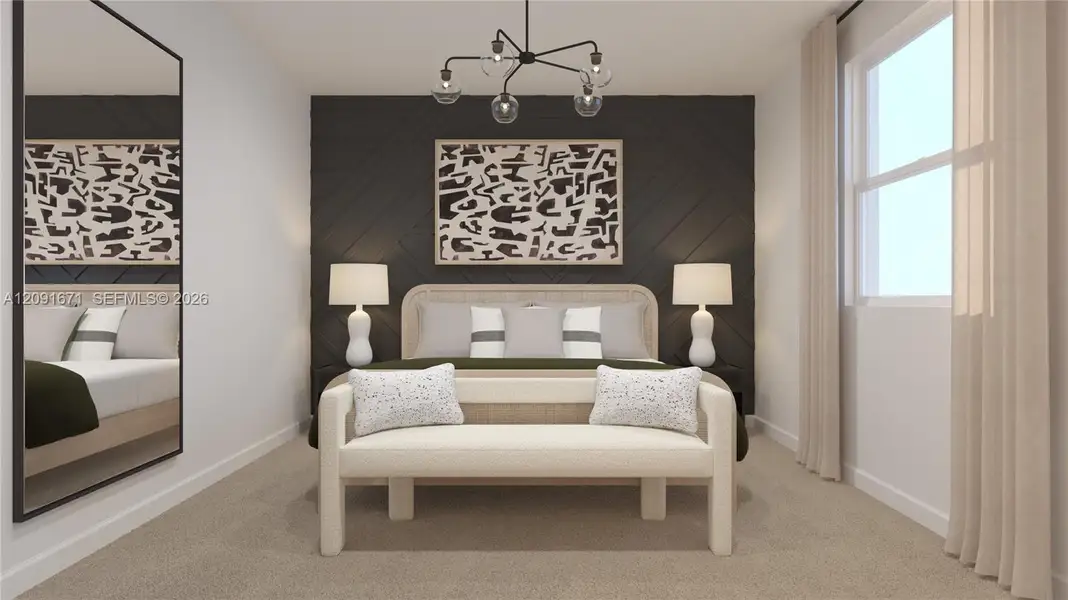 Furnished interior view inside a new home in Breezewood, Miami (Image 2). Furnished interior view inside a new home in Breezewood, Miami (Image 2).