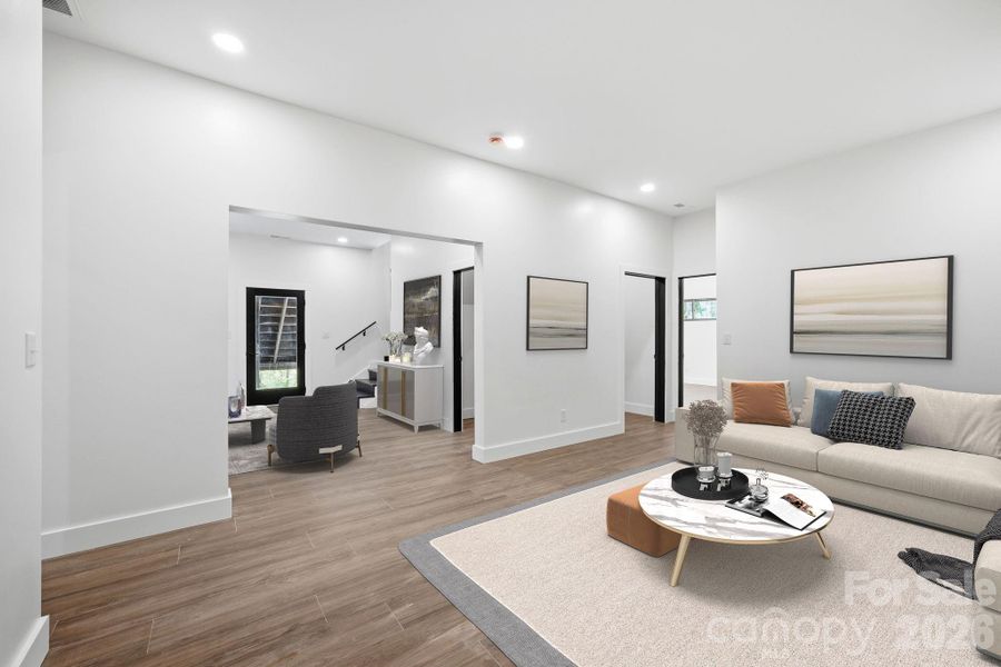 Lower Level Living Area - Virtually Staged