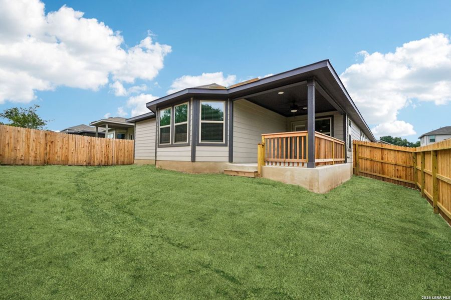 Exterior details and patio area of a home in Royal Crest, San Antonio (Image 22).