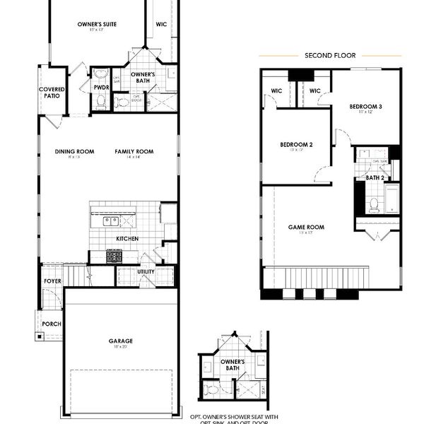 2D floor plan layout for the Frio by DRB Homes in Casinas at Gruene, New Braunfels, TX (Image 2). 2D floor plan layout for the Frio by DRB Homes in Casinas at Gruene, New Braunfels, TX (Image 2).