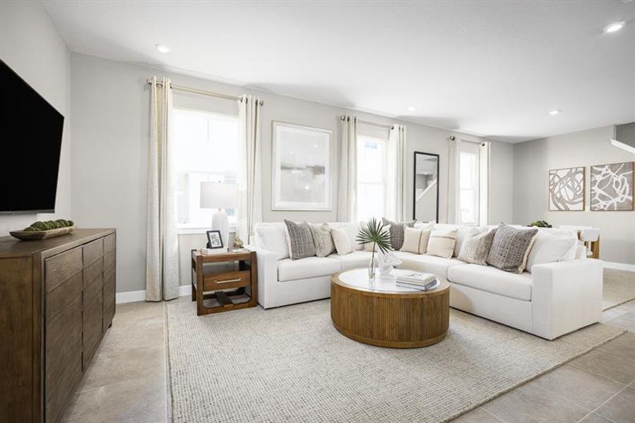 Representative furnished interior of a home built from the Hutchinson by Ryan Homes in Lake Mattie Preserve, Auburndale (Image 9).