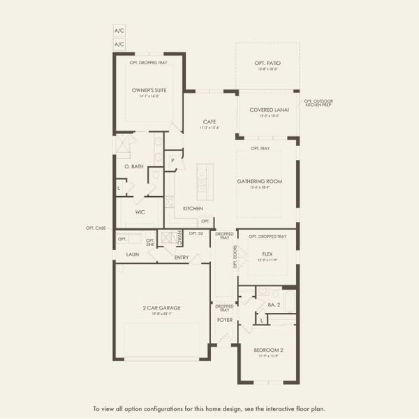 2D floor plan layout for the Coral by Pulte Homes in The Grow, Orlando, FL (Image 3). 2D floor plan layout for the Coral by Pulte Homes in The Grow, Orlando, FL (Image 3).