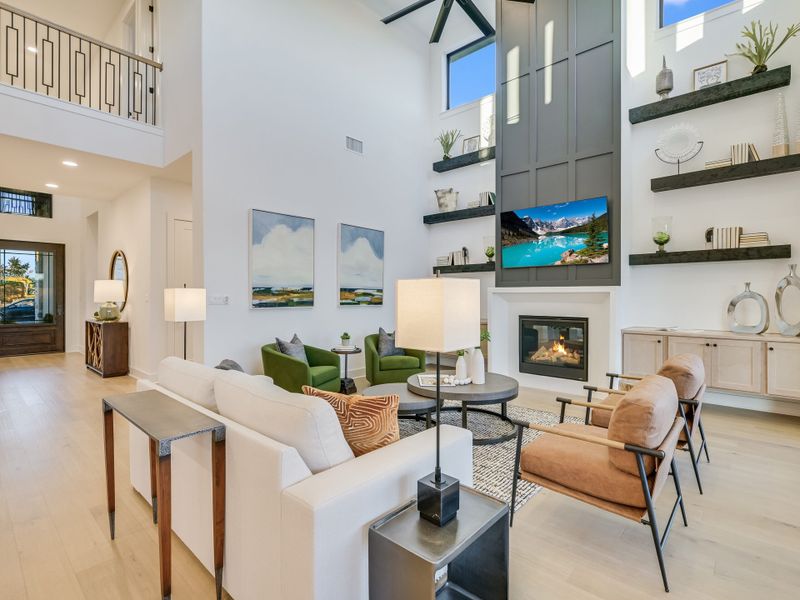 Representative furnished interior of a home built from the Topaz II by Giddens Homes in Riverstone, Georgetown (Image 5).