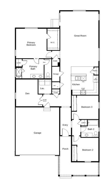 2D floor plan layout of this home in Bennett Crossing Reserve, Bennett, CO (Image 3).