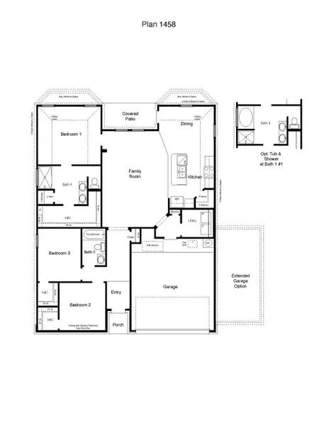 2D floor plan layout of this home in Southern Pointe, College Station, TX (Image 2).