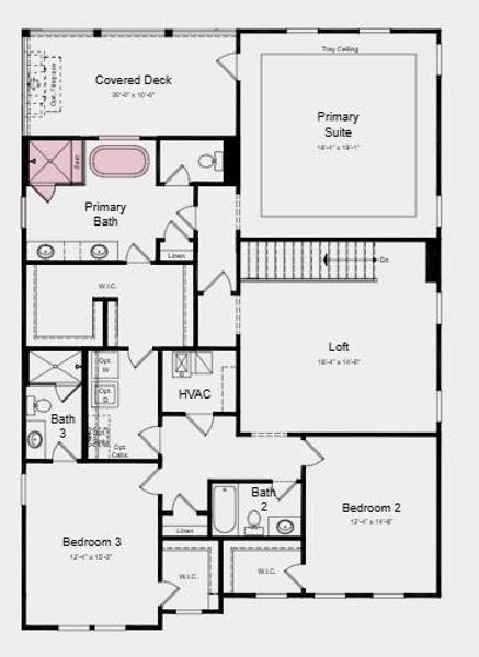 2D floor plan layout of this home in Towson Village, Peachtree City, GA (Image 4).