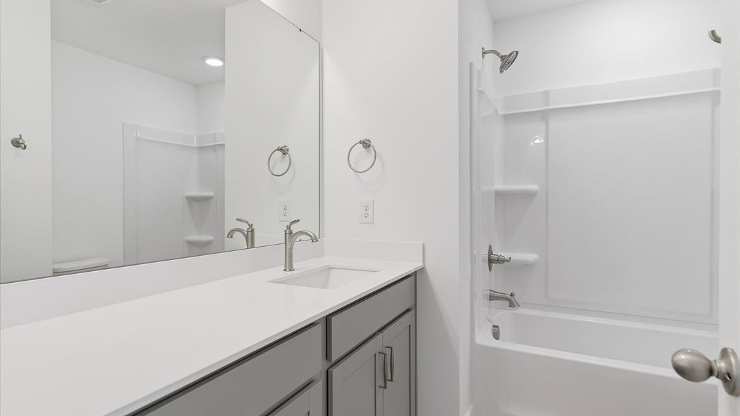 Well-appointed full bath with high standards of craftsmanship and everyday function in Anderson, SC