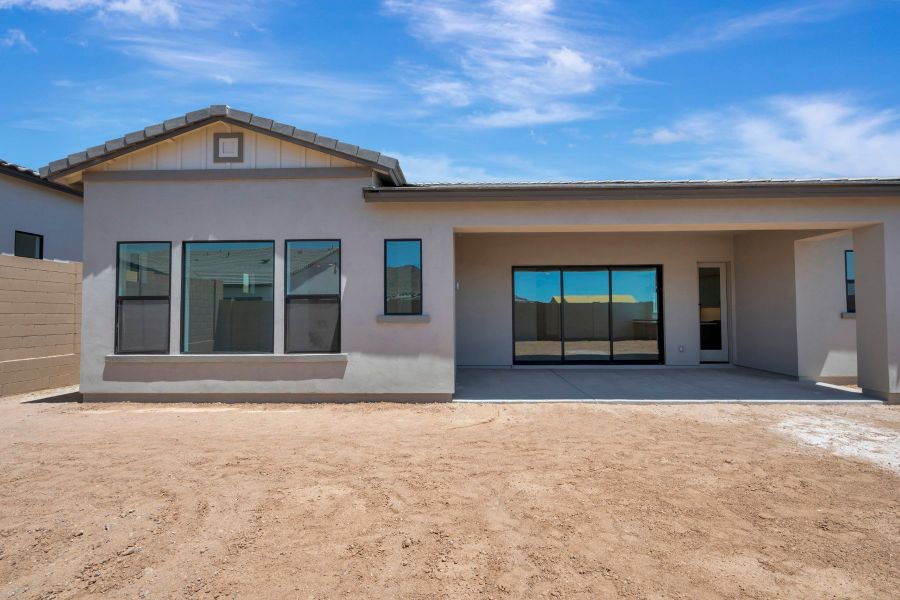 Exterior details and patio area of a home in Overlook at Verrado Regent Hills, Buckeye (Image 3).