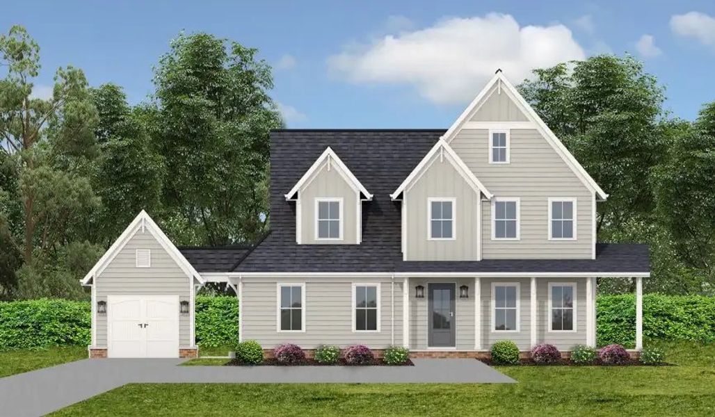 Representative exterior photo of a completed home built from the Gardenia by Vision Home Crafters in Old Town Estates, Dacula, GA (Image 1).