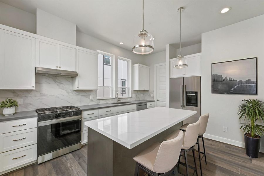 Furnished interior view inside a new home in The Corner At Buffalo Pointe, Houston (Image 10).