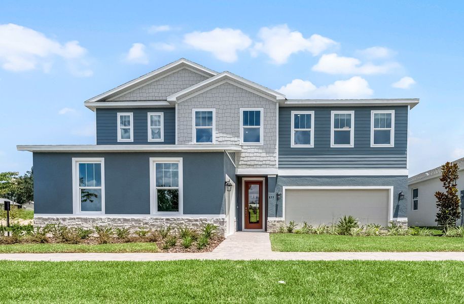 Representative exterior photo of a completed home built from the Paxton by Hartizen Homes in Eden Crest, Apopka, FL (Image 22).