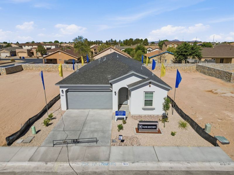 Representative exterior photo of a completed home built from the Santa Rosa by Hakes Brothers in Paseo Del Este, El Paso, TX (Image 24).
