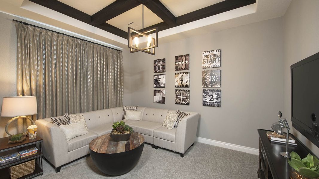 Furnished interior view inside a new home in Bridgeland, Cypress (Image 28).
