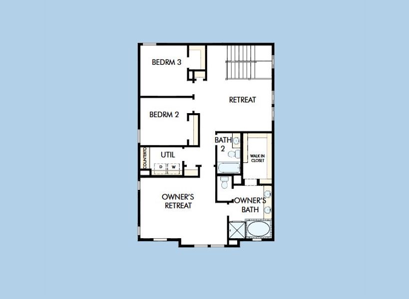 2D floor plan layout for the The Nicklaus by David Weekley Homes in Two Step Farm 42', Montgomery, TX (Image 3).