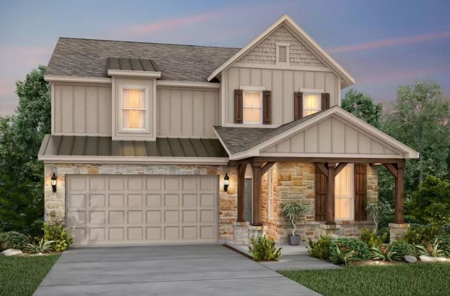 Pulte Homes, Lochridge elevation G, rendering