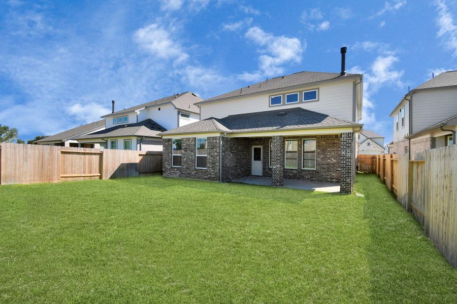Exterior details and patio area of a home in Telge Ranch, Cypress (Image 22).