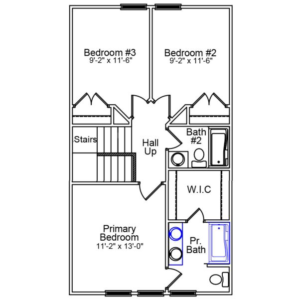 2D floor plan layout of this home in Padgett Commons, Hopkins, SC (Image 3).