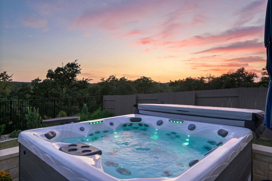 Sip, soak, and watch the sun go down—your hot tub is the perfect sunset spot Sip, soak, and watch the sun go down—your hot tub is the perfect sunset spot