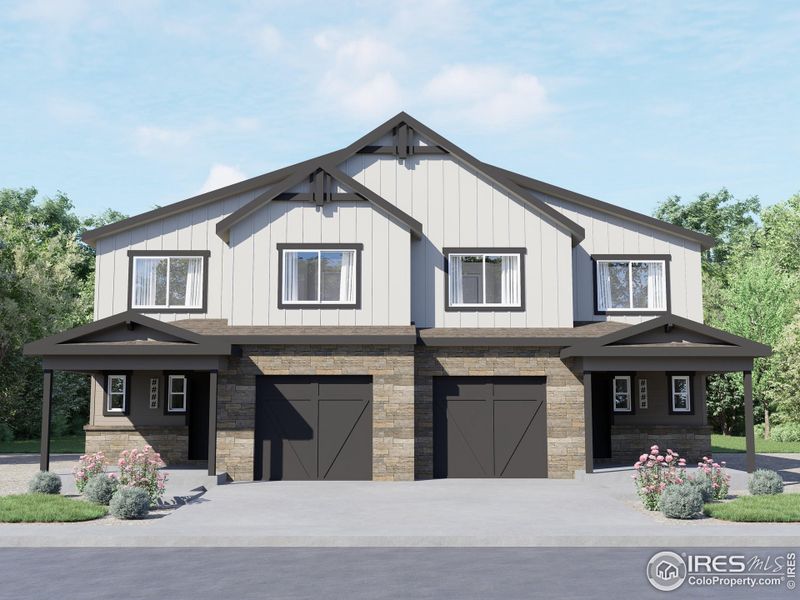 Front exterior of a new home in , Loveland, CO, highlighting curb appeal (Image 6). Front exterior of a new home in , Loveland, CO, highlighting curb appeal (Image 6).