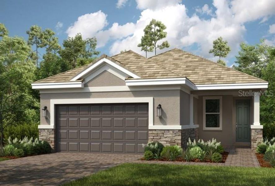 Front exterior of a new home in Esplanade at Coasterra, Palmetto, FL, highlighting curb appeal (Image 1). Front exterior of a new home in Esplanade at Coasterra, Palmetto, FL, highlighting curb appeal (Image 1).