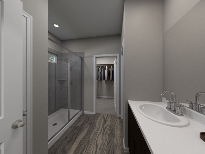 Furnished interior view inside a new home in Colony at Cole Springs - Arbor Collection, Buda (Image 7). Furnished interior view inside a new home in Colony at Cole Springs - Arbor Collection, Buda (Image 7).