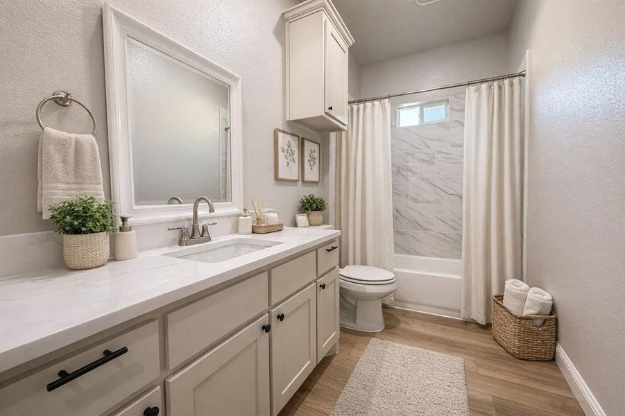 Virtual staging for illustration purposes only.