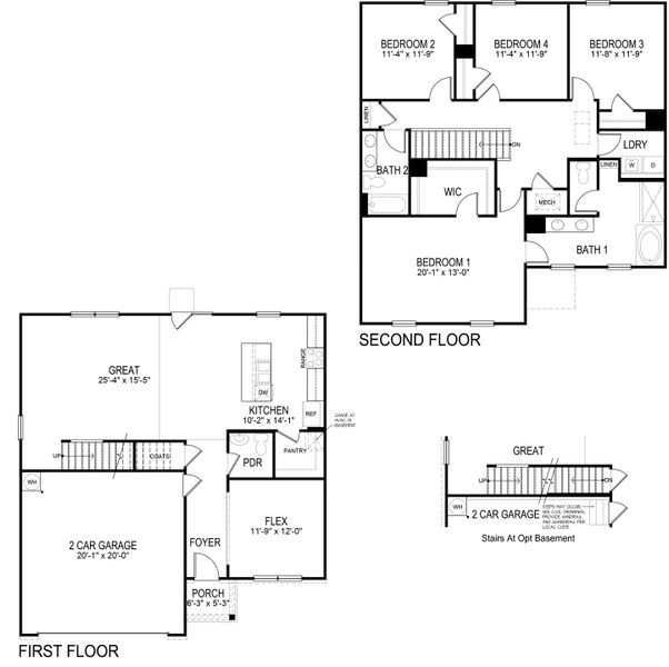 2D floor plan layout for the GALEN by D.R. Horton in Oconee Overlook, Gainesville, GA (Image 5). 2D floor plan layout for the GALEN by D.R. Horton in Oconee Overlook, Gainesville, GA (Image 5).