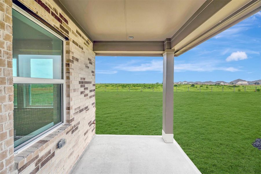 Relax outdoors on the covered patio