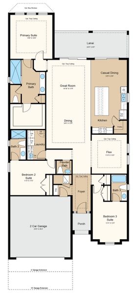 2D floor plan layout of this home in Center Lake Ranch Community Group Page, St. Cloud, FL (Image 3).