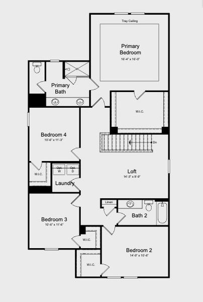 2D floor plan layout for the Edison by Taylor Morrison in Falls Creek, Flowery Branch, GA (Image 4).