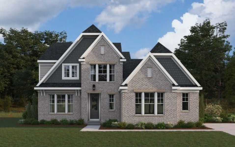 Representative exterior photo of a completed home built from the Finley by Fischer Homes in Twin Lakes, Hoschton, GA (Image 12).