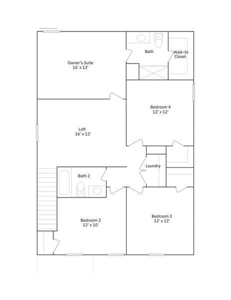 2D floor plan layout of this home in Gifford Meadows, Angleton, TX (Image 5).