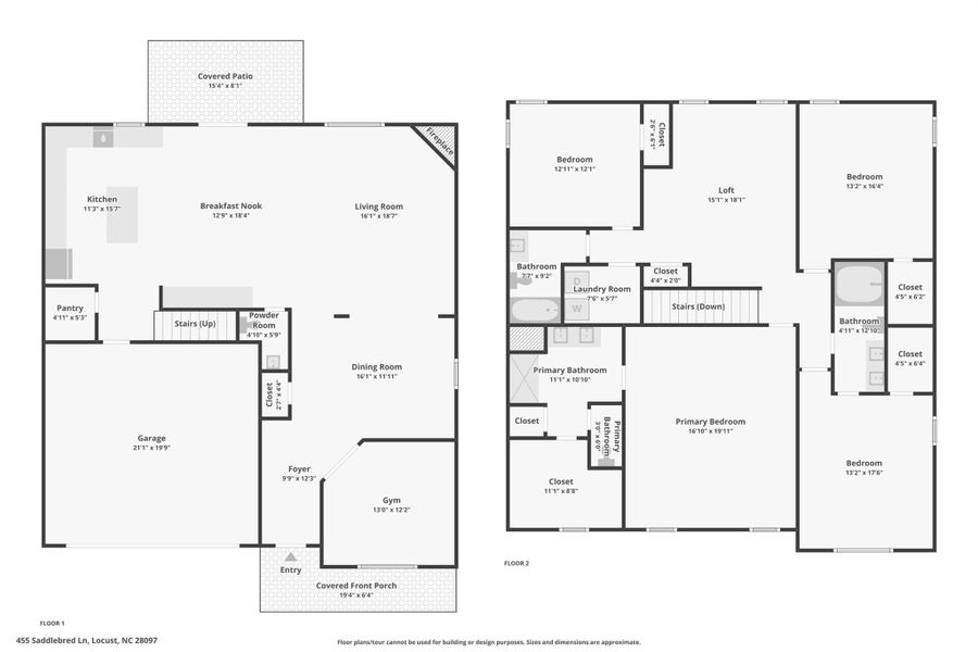 2D floor plan layout of this home in Crossroads, Locust, NC (Image 7).