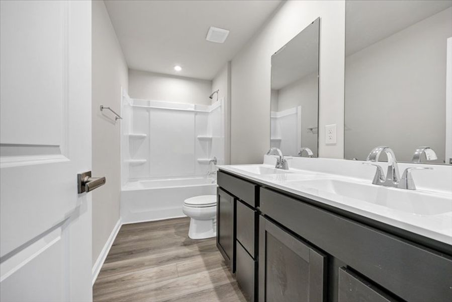Furnished interior view inside a new home in Cameron Ridge 2-Story, Columbia (Image 7). Furnished interior view inside a new home in Cameron Ridge 2-Story, Columbia (Image 7).