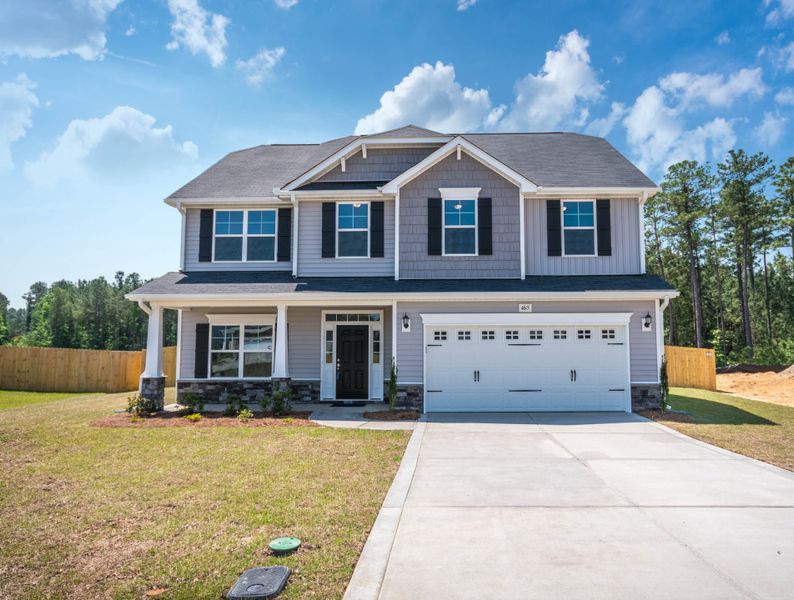 Representative exterior photo of a completed home built from the Drayton by Caviness & Cates Communities in Maggie Way, Wendell, NC (Image 7).