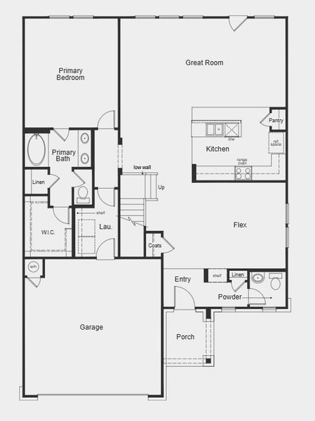 2D floor plan layout for the Plan 2500 by KB Home in Hidden Trails, Belton, TX (Image 11). 2D floor plan layout for the Plan 2500 by KB Home in Hidden Trails, Belton, TX (Image 11).