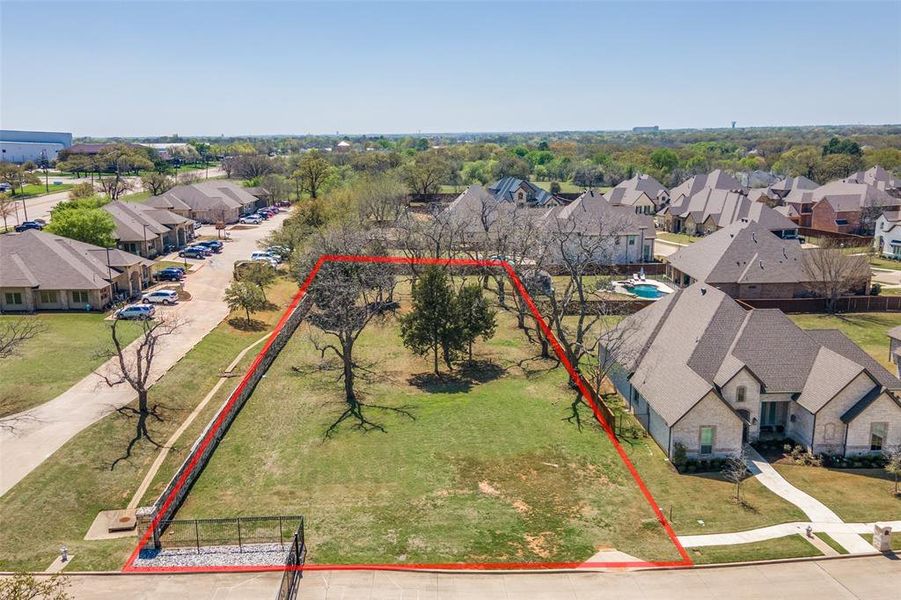 Bird's eye view with a residential view