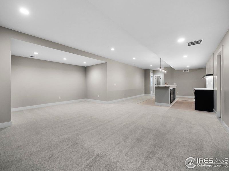 Large basement rec room