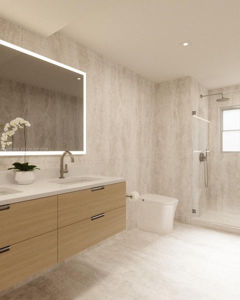 Furnished interior view inside a new home in , Miami Beach (Image 15).